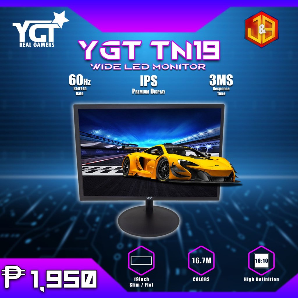 YGT TN19 60Hz Slim/Flat IPS Panel 19inches Black LED Monitor | Shopee ...