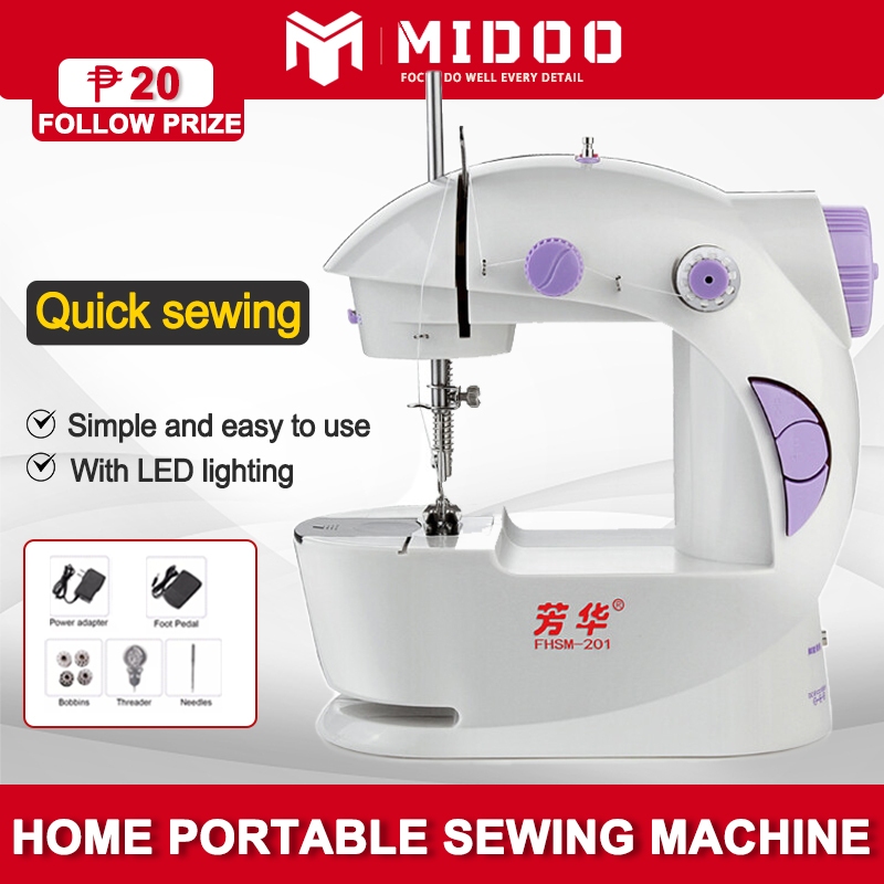 MIDOO Portable 2-Speed Sewing Machine Household Mini Electric Sewing ...