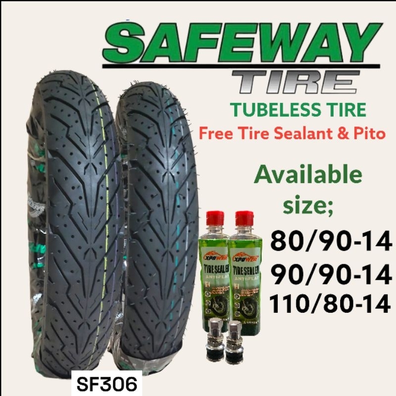 SAFEWAY TIRE SIZE 14 TUBELESS ( FREE SEALANT AND PITO PER EACH TIRE ...