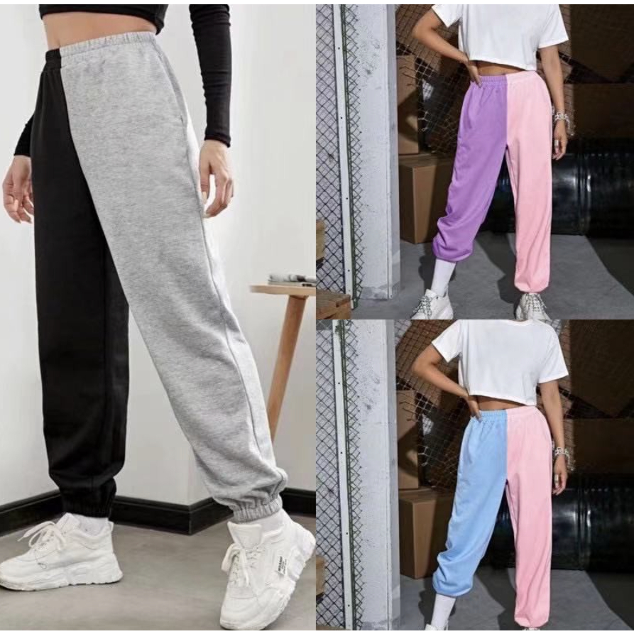 Unisex Plain Cotton Jogger Pants Makapal Tela With Zippers Shopee Philippines 8518