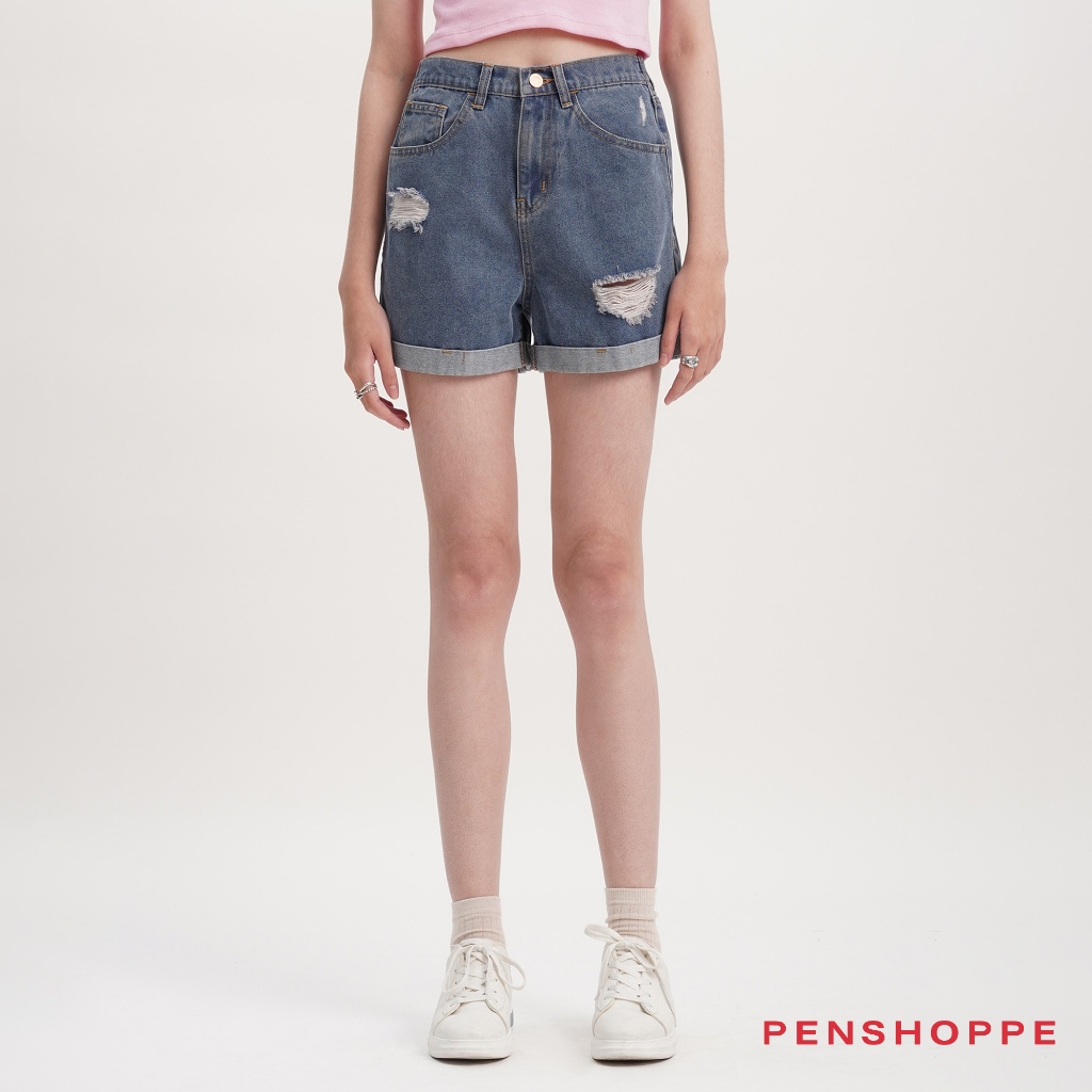 Laguna Distressed Denim Shorts with Slit – Sunshine Girls Boutique