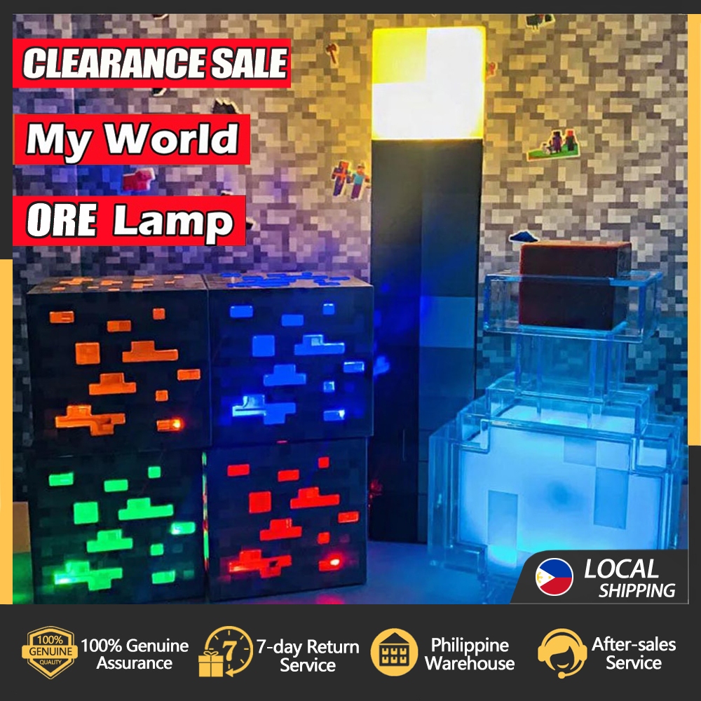 My World Ore Lamp Charging Night Light Pixel Torch Night Light Torch ...