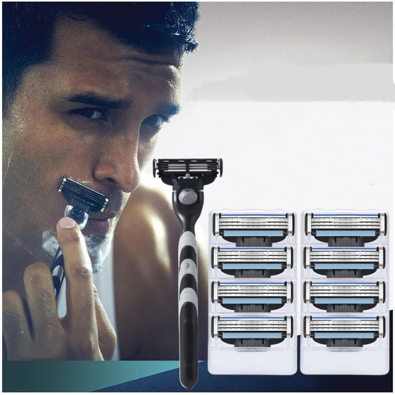 Triple manual razor shaver interchangeable razor men's face shaver ...