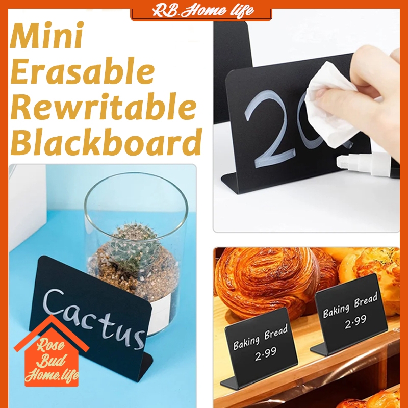 RB 1PC Black erasable blackboard LShaped Plastic Message Board party