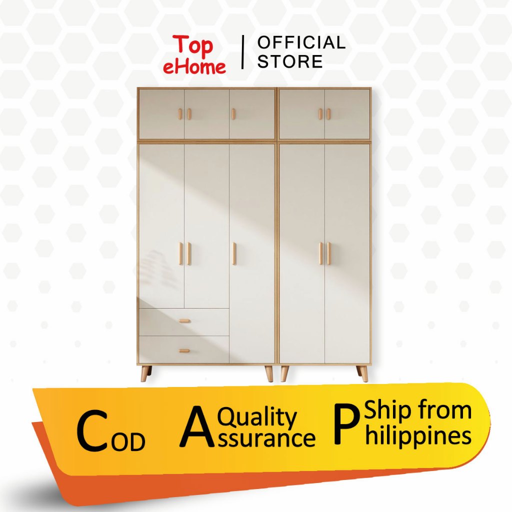 Wooden family combination wardrobe with drawers, modern wardrobe