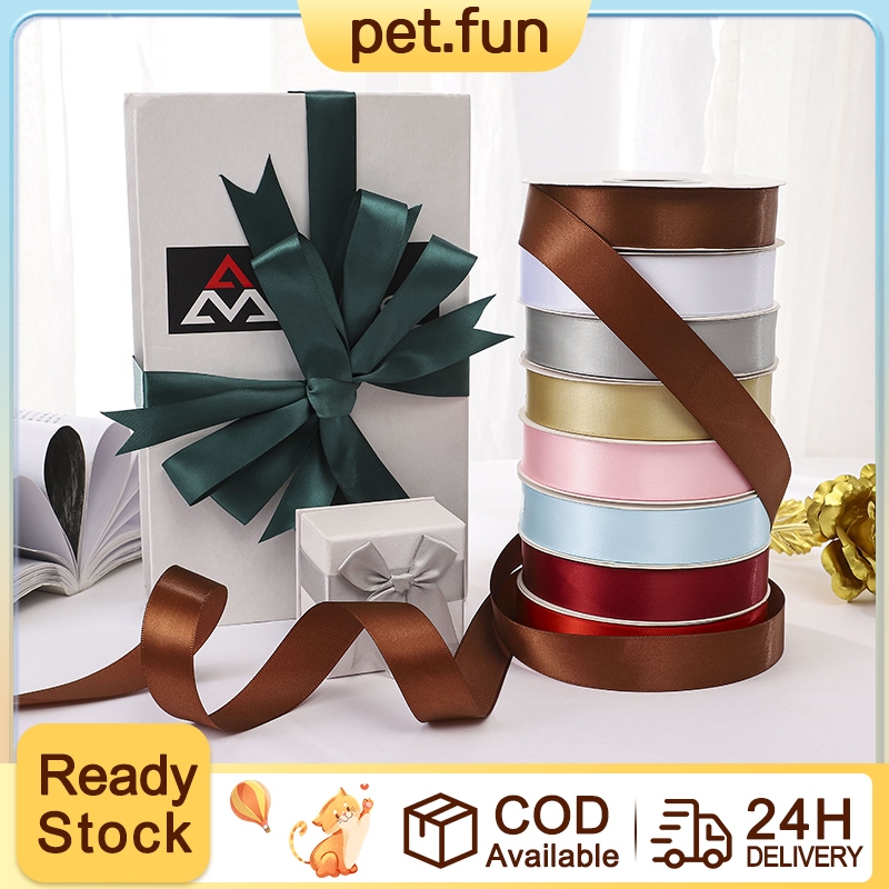 Colorful Ribbon,22M 4cm Double Face Satin Ribbon Roll DIY Ribbon Bows ...