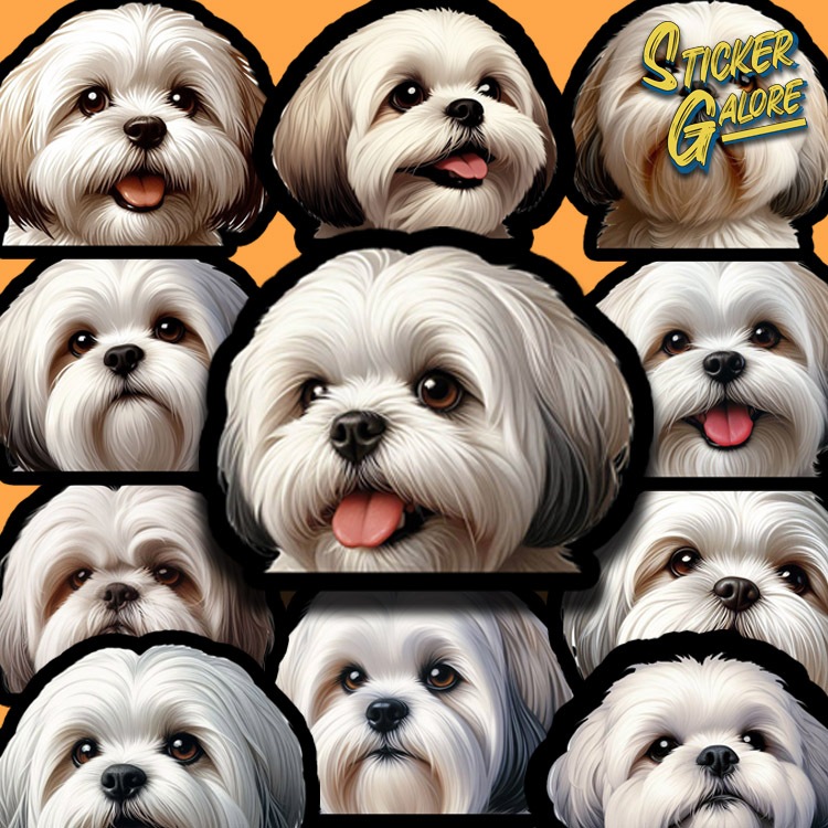 CUTE WHITE SHIH TZU DOG PEEKER STICKERS FOR CAR, LAPTOP, PHONE, TUMBLER ...