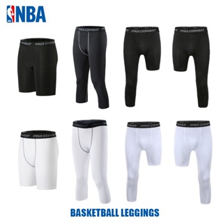 White Left 9-point Single Leg Basketball Pants Running Tight Sport Cropped One  Leg Leggings Basketball