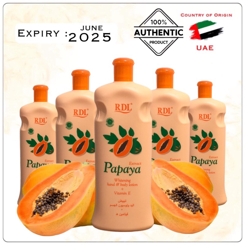 RDL Whitening Lotion for Hands and Body with Papaya Extract 600 ml