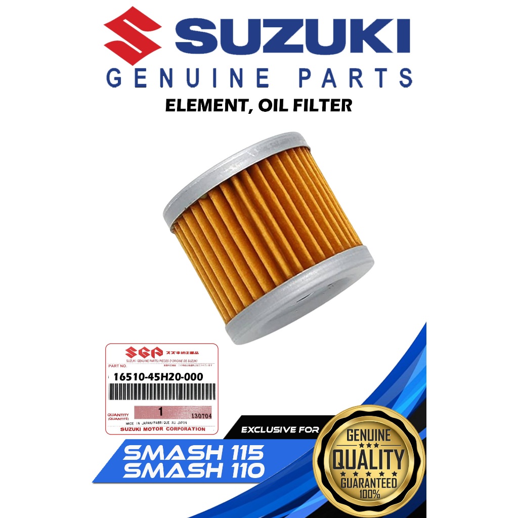 SUZUKI GENUINE OIL FILTER ELEMENT FOR SMASH 115 ( 16510-45H20-000 / ...