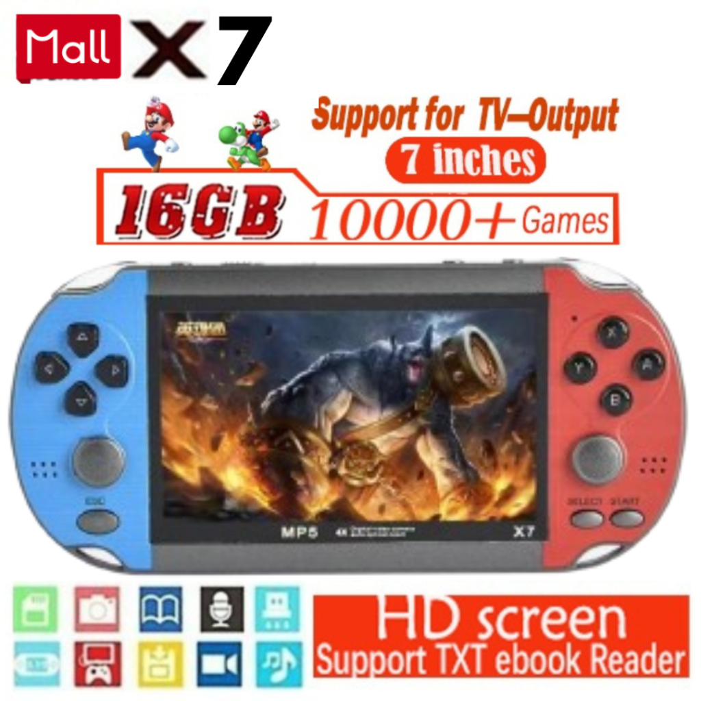 Games Console Retro Game Console Player X7 7 Inch Players 16G Psp