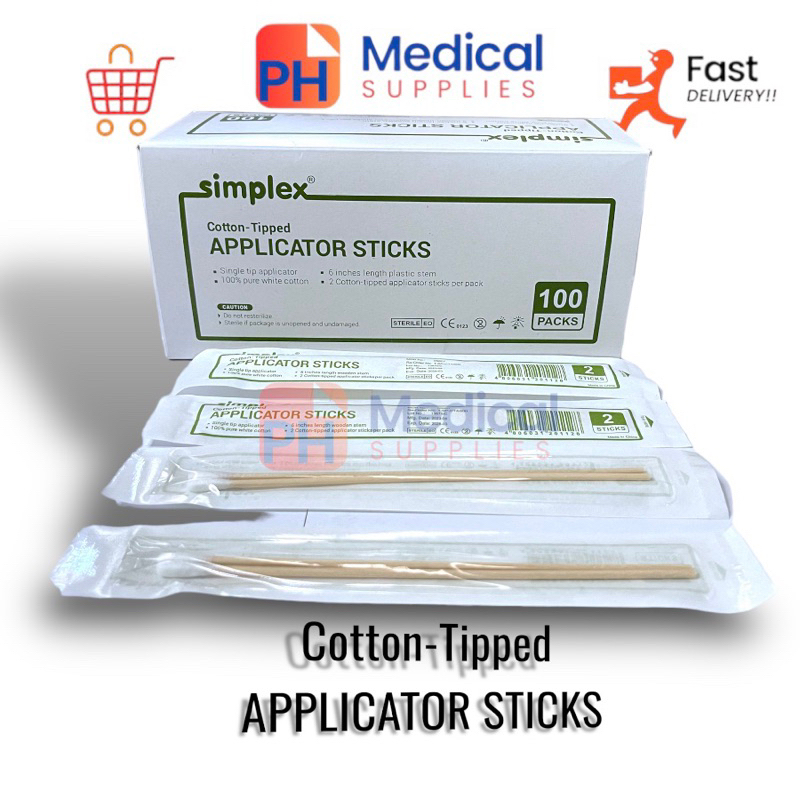 Sterile Swab (CottonTipped APPLICATOR STICKS) Simplex Sold per Box(100