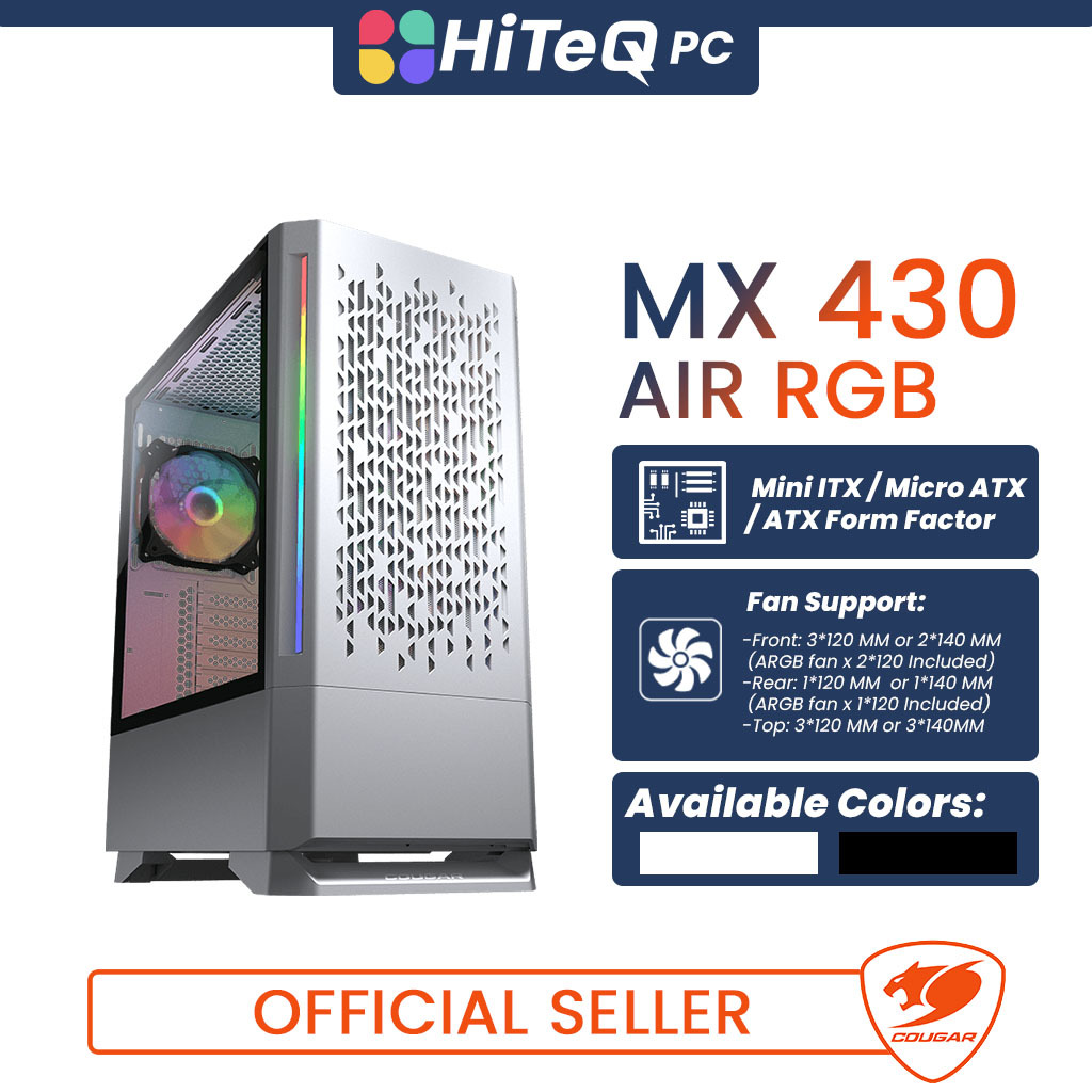 HiteqPC | COUGAR MX430 AIR RGB MID-TOWER GAMING CASE W/ TG /3*FAN (ATX ...