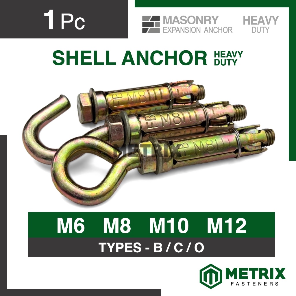 Pc Shell Anchor Heavy Duty Fix Anchor Expansion Bolt Hook Bolt Eye Bolt Types B C O