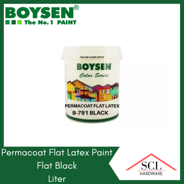 BOYSEN Permacoat Color Series Flat Latex Flat Black Liter | Shopee ...