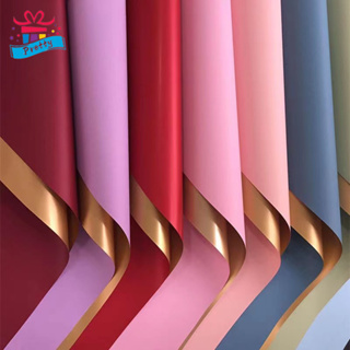 20PCS Gilt Paper Opening Flower Basket Golden Flower Paper Bouquet  Two-color Ouya Paper Wrap Flower Paper Waterproof Material Flower Wrapping  Paper