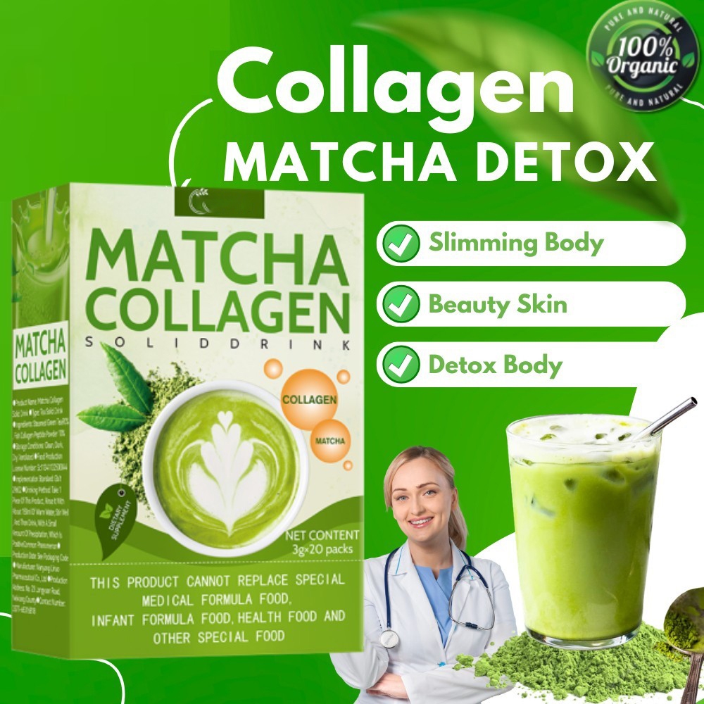 YANJIAYI Matcha Collagen Green Powder Whitening Skin Anti Aging