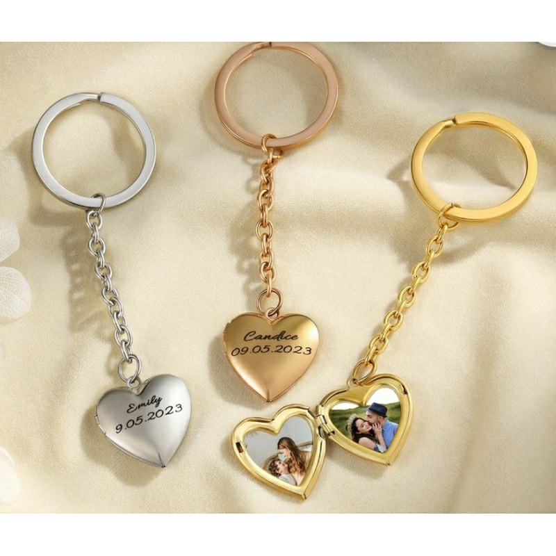 Personalized hot sale locket keychain