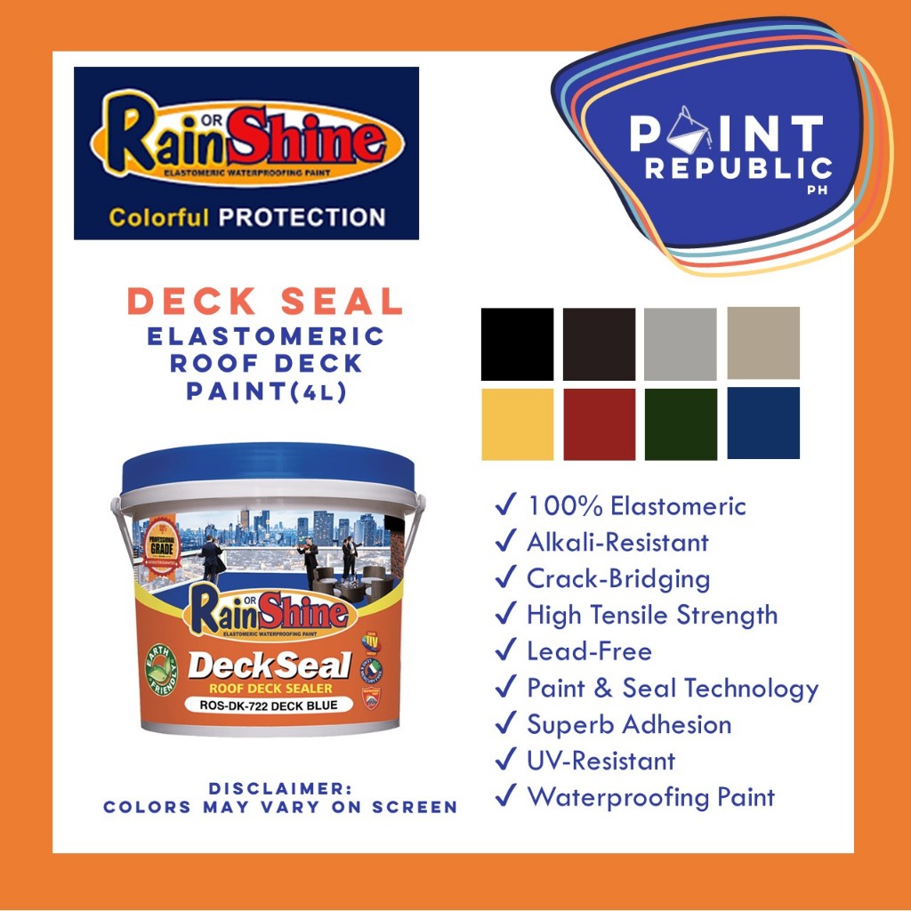 Rain or Shine DECKSEAL Elastomeric Floor Paint4L Shopee Philippines