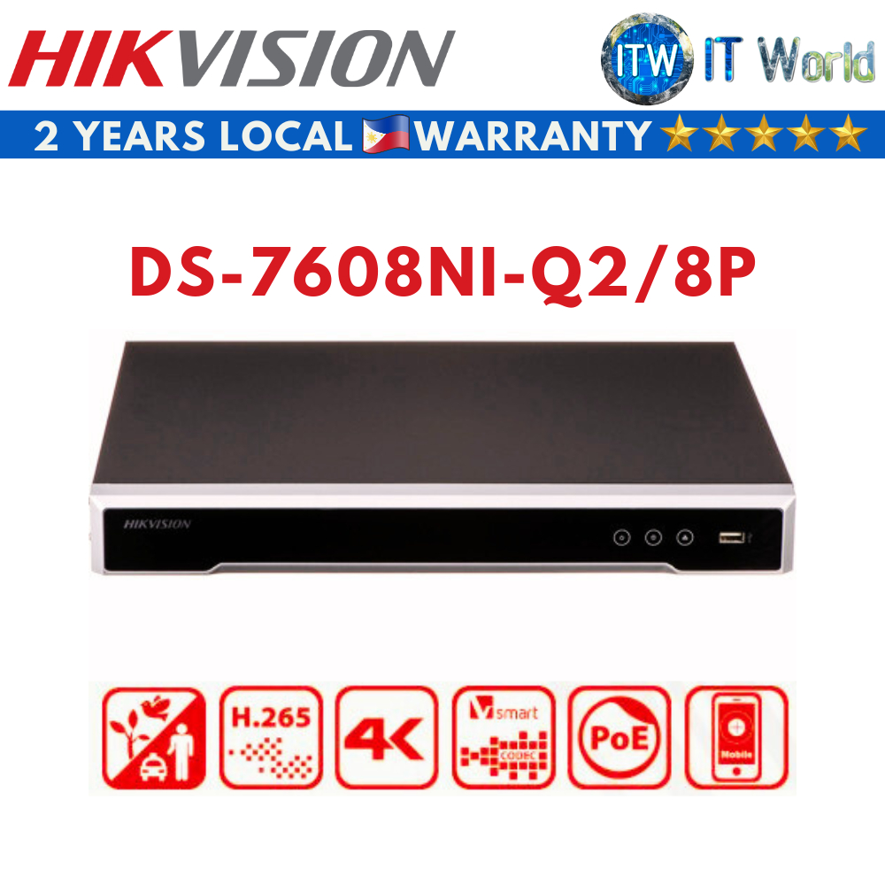 Itw | Hikvision DS-7608NI-Q2/8P 8-Channel 1U 8 PoE 4K NVR | Shopee ...