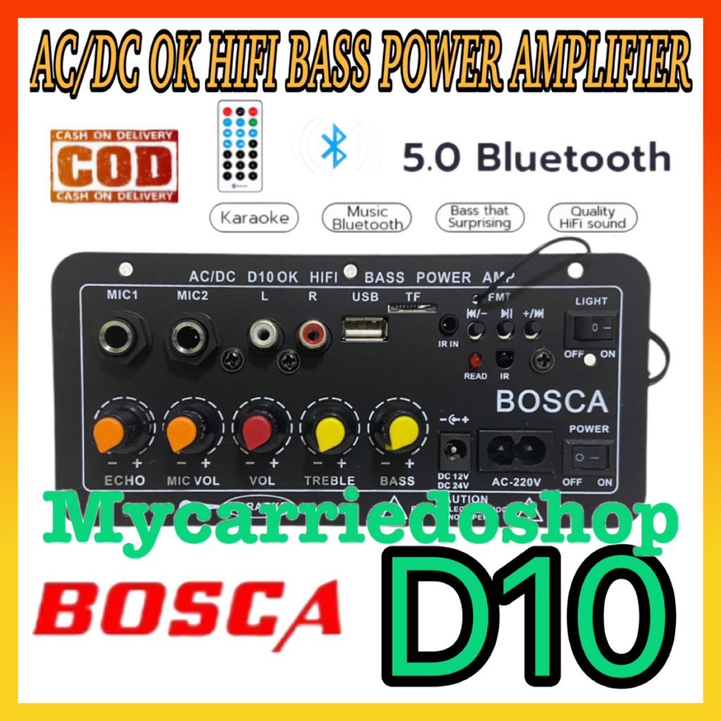 BOSCA D10 OK HIFI BASS POWER AMPLIFIER Board AC 220V DC 12V/24V Car ...