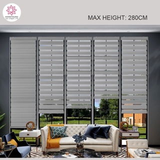 H.CHENG HOME Korean Venetian Blinds Dark Gray Stripes Curtain Blinds for  Windows Office Bathroom Living Room