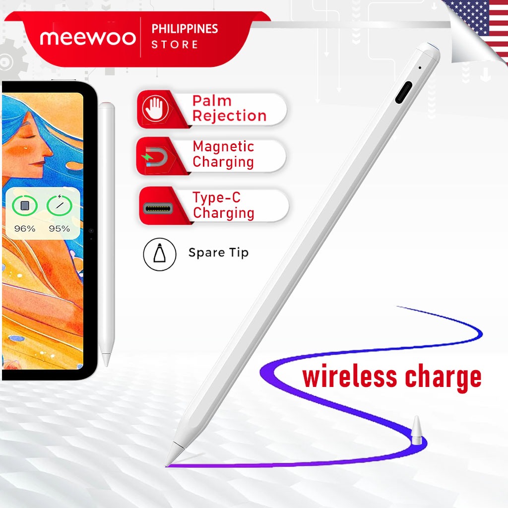 Meewoo Stylus Pen for iPad Pencil Support Wireless Magnetic Charge ...