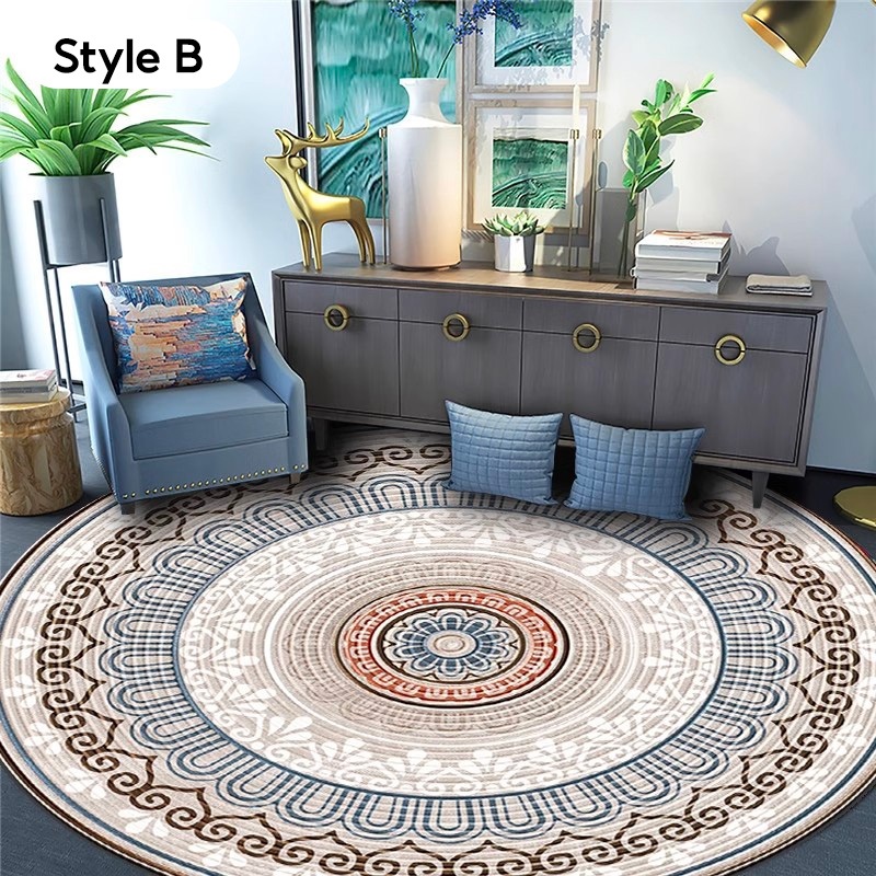 Carpet Circular Nordic Style Living Room Carpet Anti Slip And Water Absorbing Table Sofa Carpet