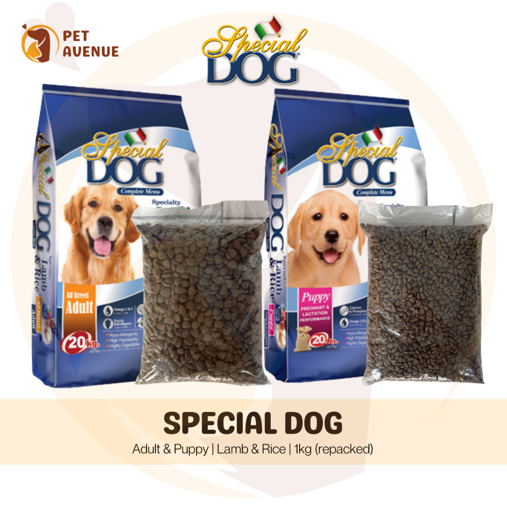 Special Dog Adult/Puppy Dog Food 1kg & 1.5kg (Lamb & Rice) | Shopee ...