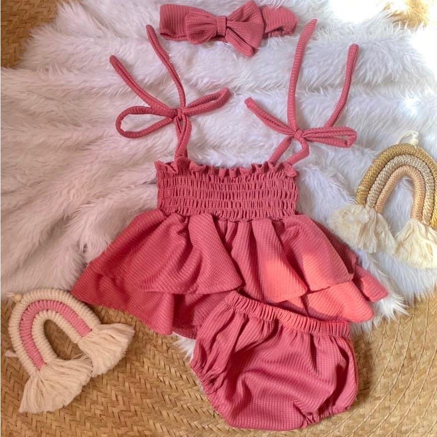 CCT Bella 3in1 Smocking Set fit 0-18months old Baby Girls Comfortable ...