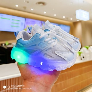 Fashion Baby Sneakers With Light Children's Glowing Toddler Soft Soled  Socks Shoes White