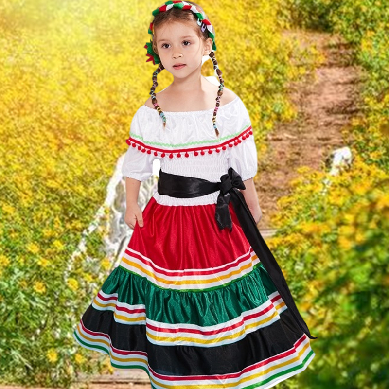 Mexican Dress Party Dress For Kids Girls Mexican Costume For Kids ...