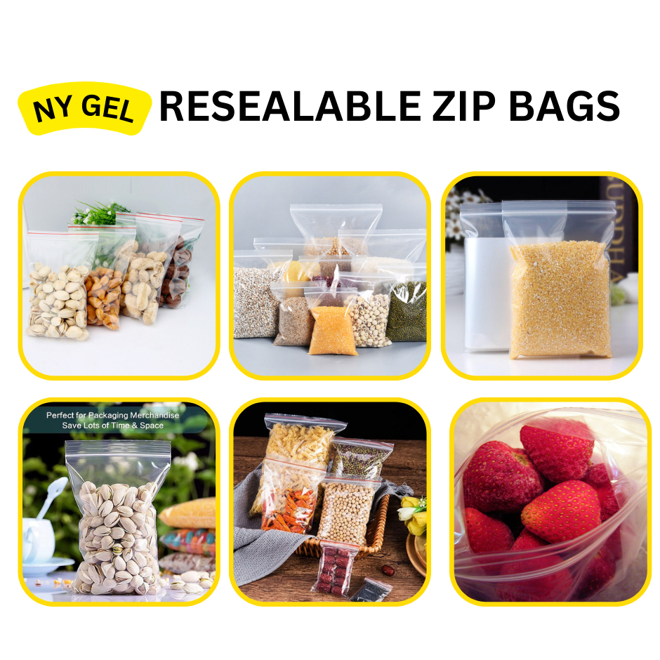 BIGGER Resealable BAGS 95-100pcs per pack Resealable Food Grade and ...