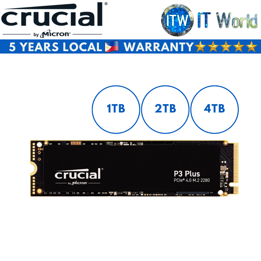 Crucial P3 Plus 1TB Internal SSD PCIe Gen 4 x4 NVMe CT1000P3PSSD8
