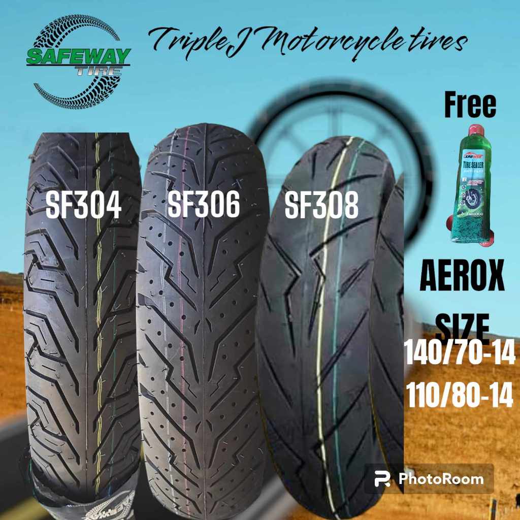 Aerox tire size (v1, v2)for scooter type motorcycle with sealant at