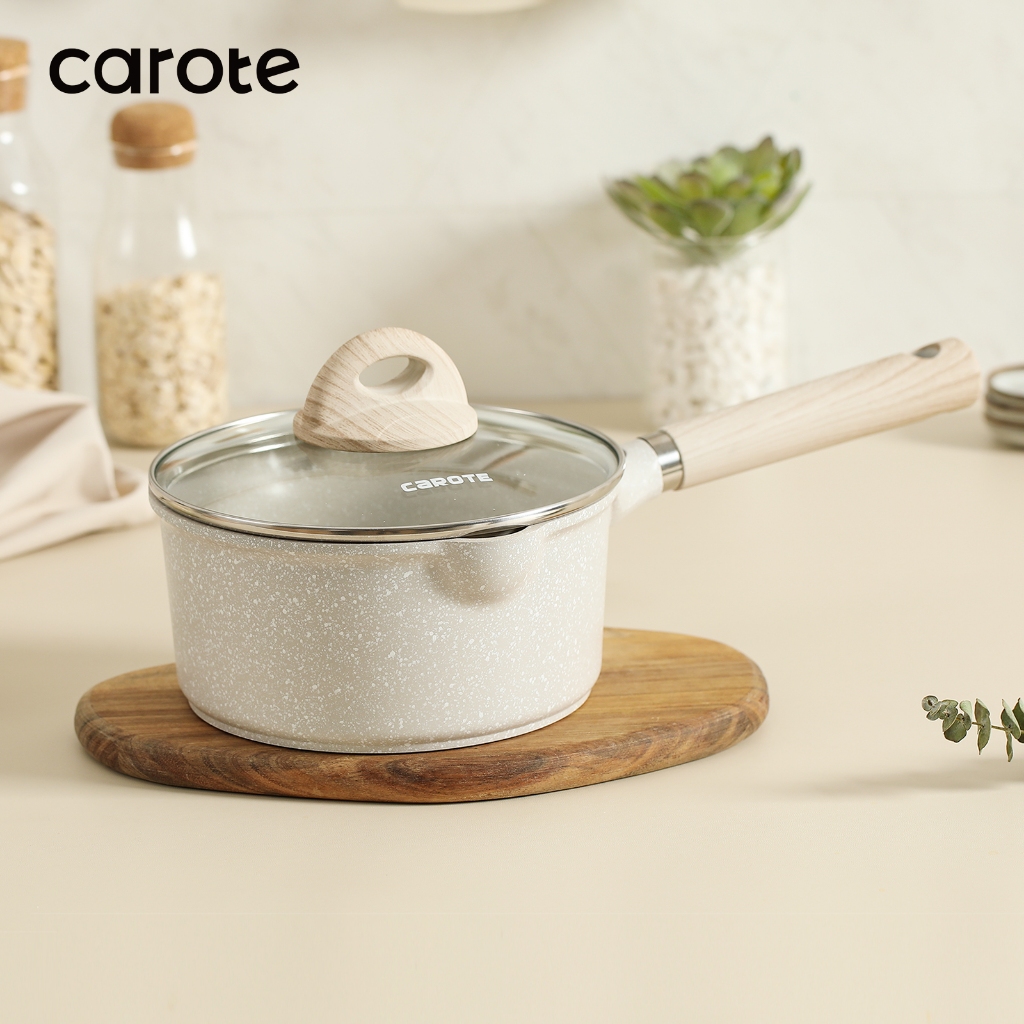 CAROTE Collection Non Stick Saucepan Japanese Style Milk Pan With Lid