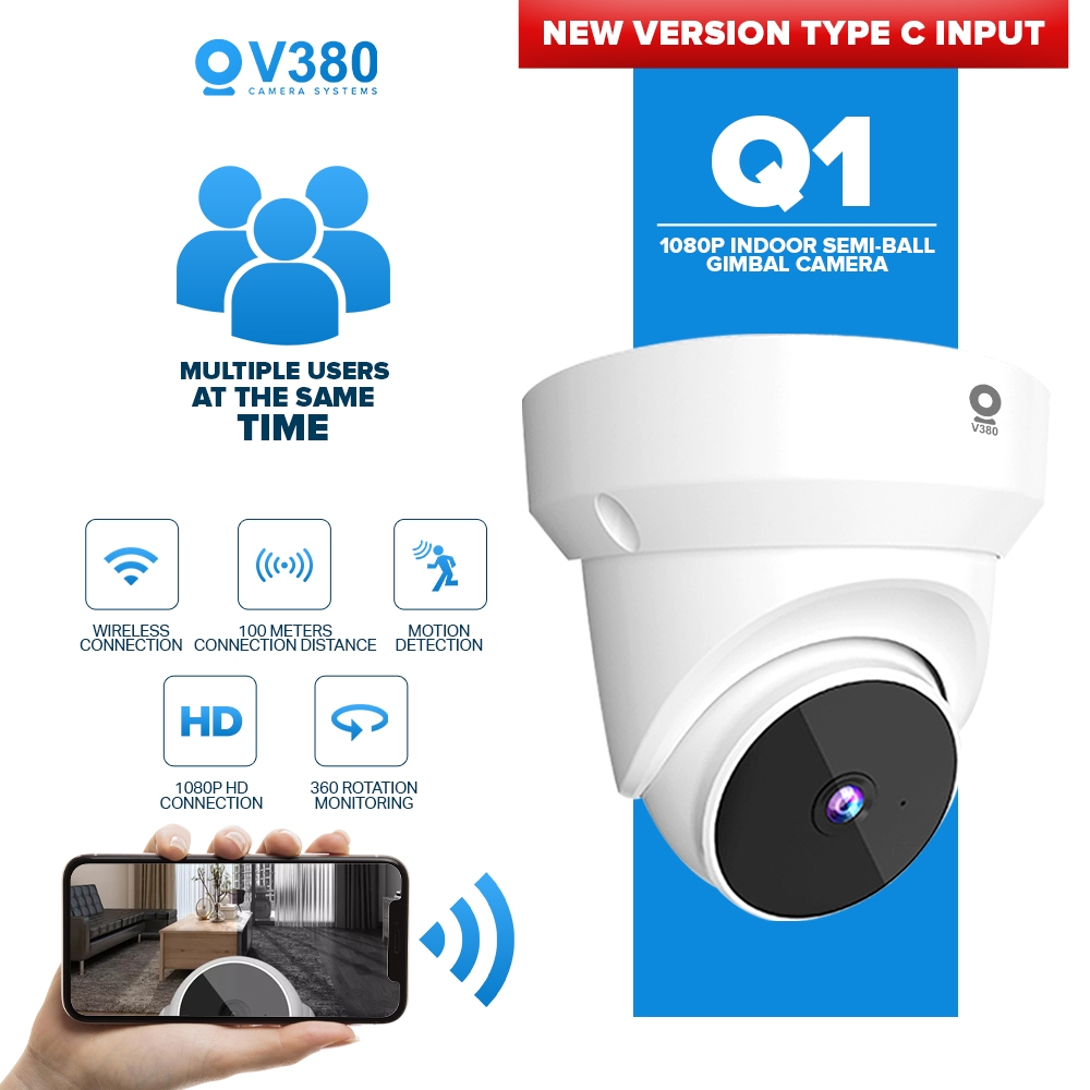 V380 Q1 3MP Indoor CCTV IP Wifi Camera Wireless Security Smart Surveillance PTZ Shopee Philippines