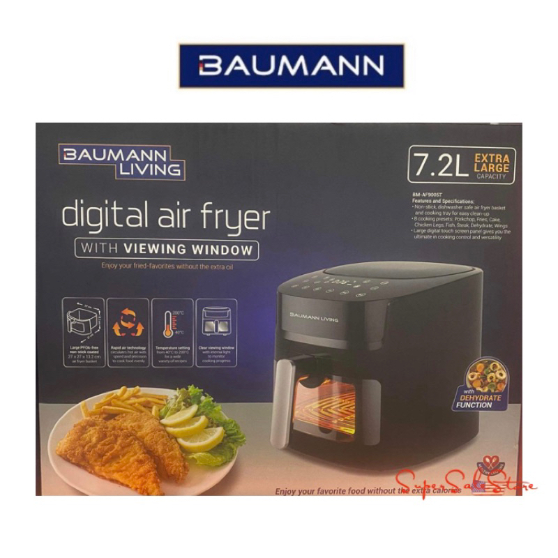 Baumann Digital Airfryer with Viewing Window7.2L Shopee Philippines