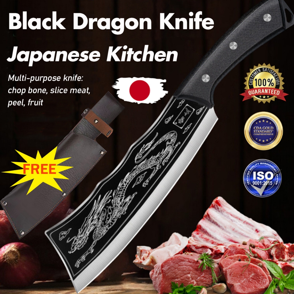 Japanese knife Black Dragon knife Handmade knife Stainless