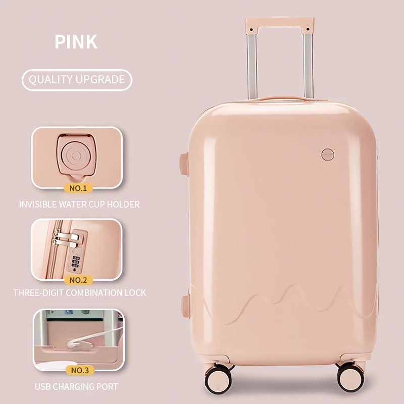 YMXluggage maleta 20/24 inches with USB Charging carry on luggage with