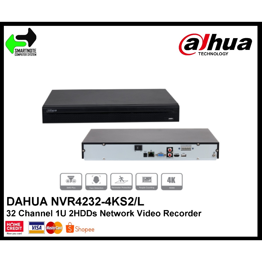 DAHUA NVR4232-4KS2/L 32 Channel 1U 2HDDs Network Video Recorder ...