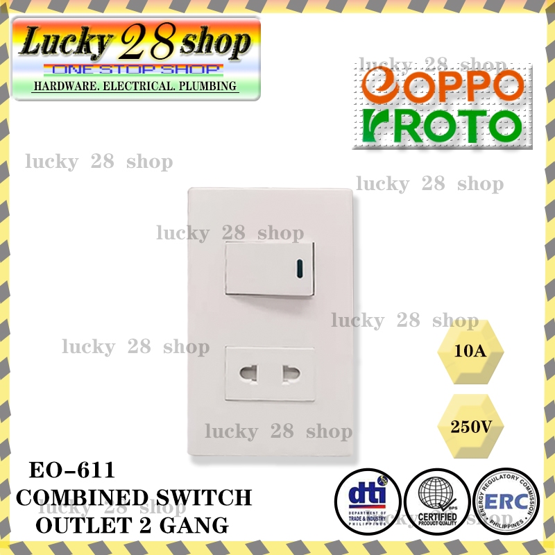 EOPPO EO-611 GANG COMBINED SWITCH OUTLET 10A 250V Shopee
