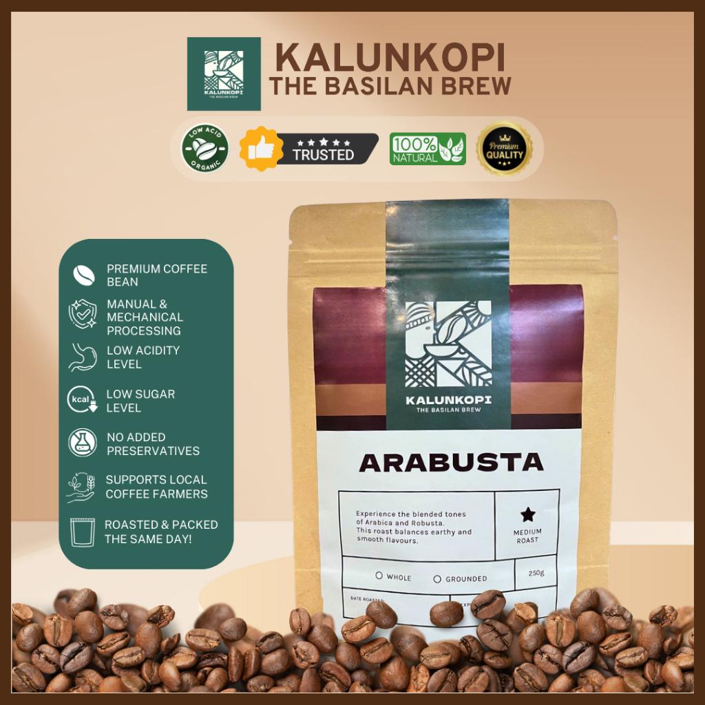 Kalunkopi ARABUSTA Medium Roast Coffee (250g) from Basilan, Mindanao