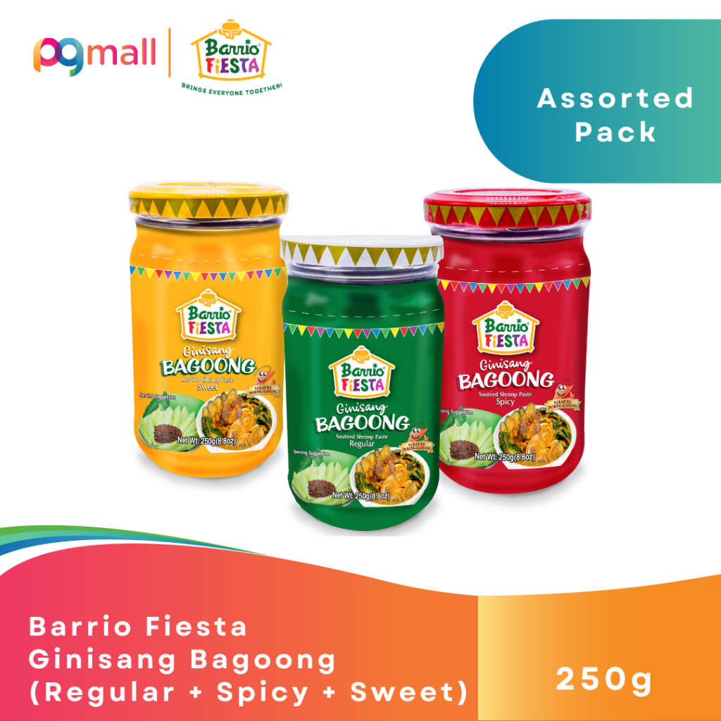 Barrio Fiesta Bagoong 3瓶セット Barrio Fiesta Bagoong 250g X 3 Assorted Pack Regular + Spicy