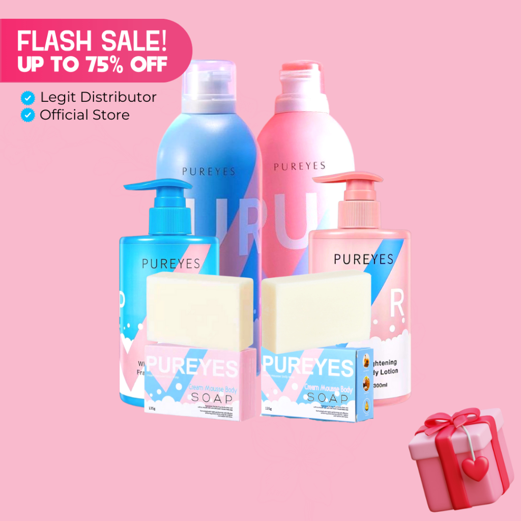 Original Pureyes Amino Acid Cream Mousse Shower Gel Whitening Perfume