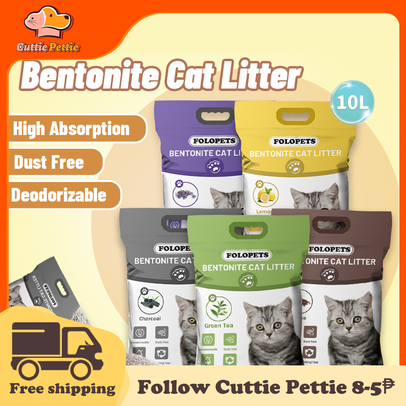 FOLOPETS 2.8L/5L /6L/10L Bentonite TOFU Cat Litter Food Grade Odour