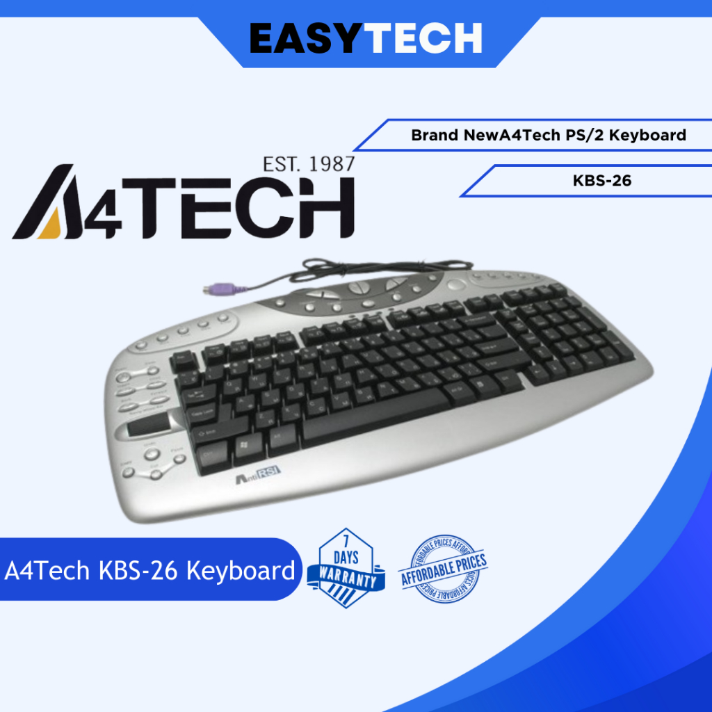 EASYTECH | Brand New A4Tech KBS-26 PS2 Wired Multimedia Keyboard ...