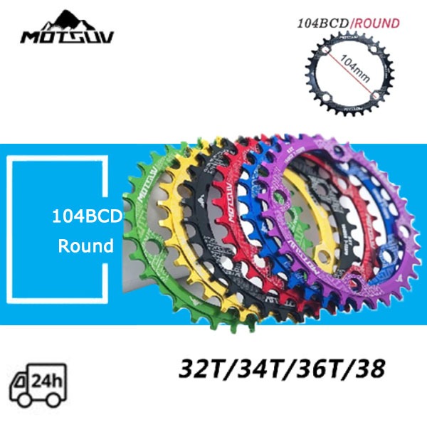Motsuv 104BCD Round Narrow Wide Chainring MTB Mountainbike Chainwheel ...