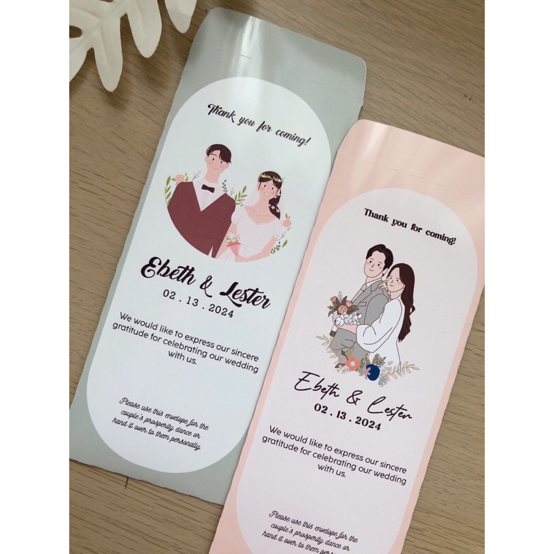 Customized Wedding Money Envelope Angpao / Ampao for guests sold per ...