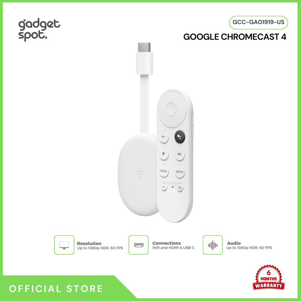 Google CHROMECAST with Google TV REMOTE 4K 60fps HDR Streaming Snow *NEW IN  BOX*